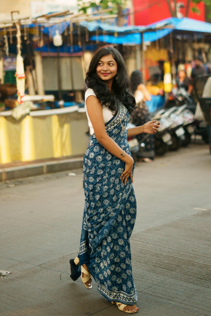 The Classic Indigo - Mulmul Cotton Hand-Block Print