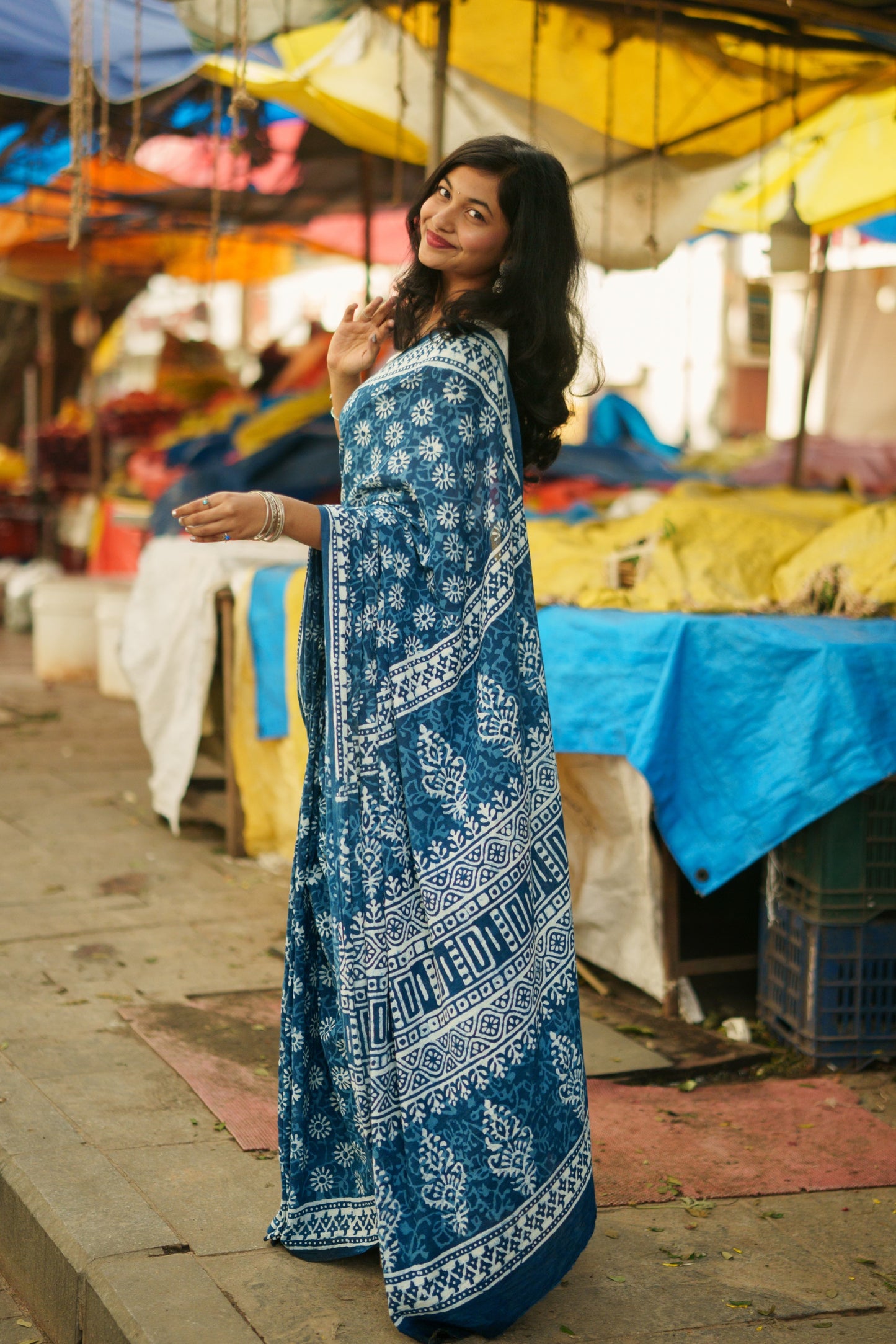 The Classic Indigo - Mulmul Cotton Hand-Block Print