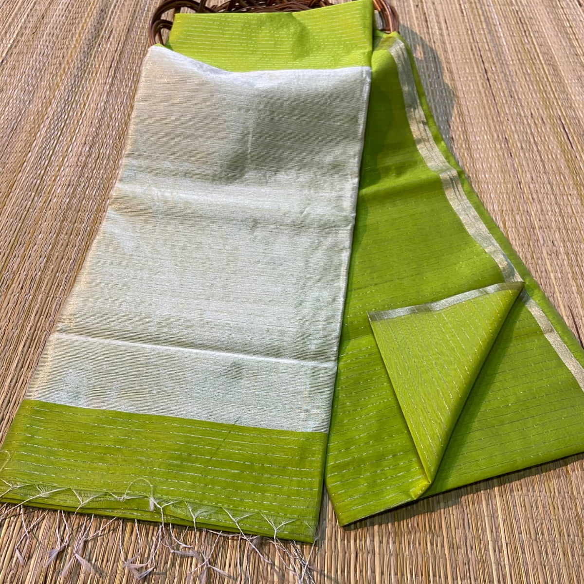 Anvi - Parrot Green Cotton Silk