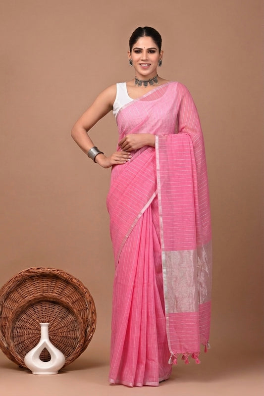 Ruhi - Baby Pink Cotton Silk