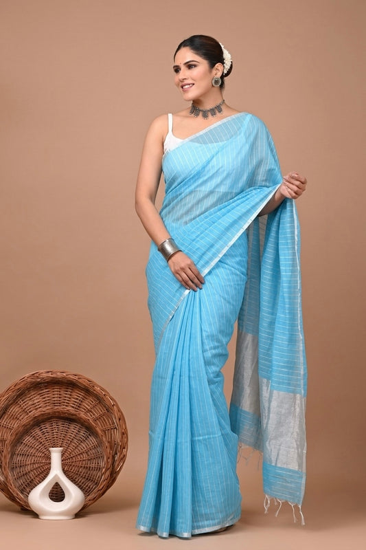 Nila - Sky Blue Cotton Silk