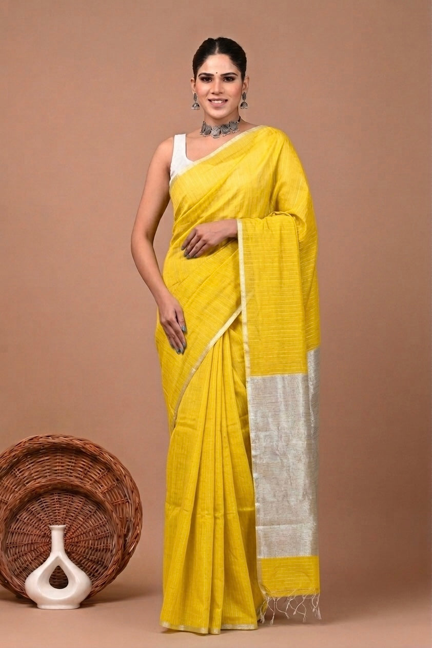 Tara - Yellow Cotton Silk
