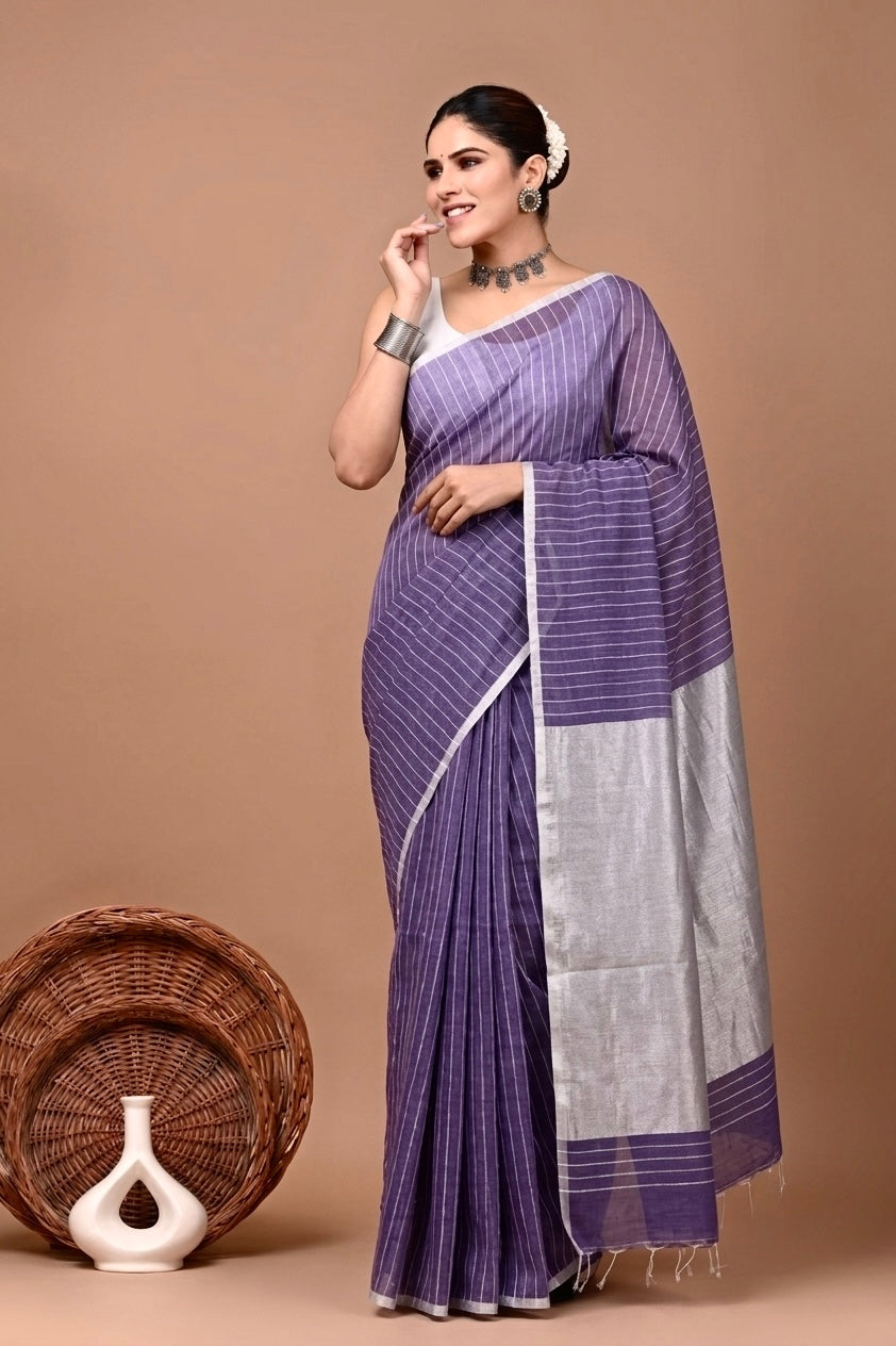 Isha - Purple Cotton Silk