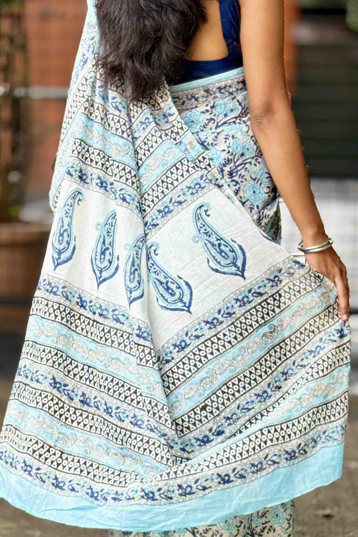 Blue Mist — Mulmul Cotton Hand-Block Print